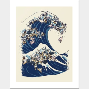 The Great Wave of French Bulldog Posters and Art